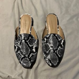 Snakeskin Slip on Flats